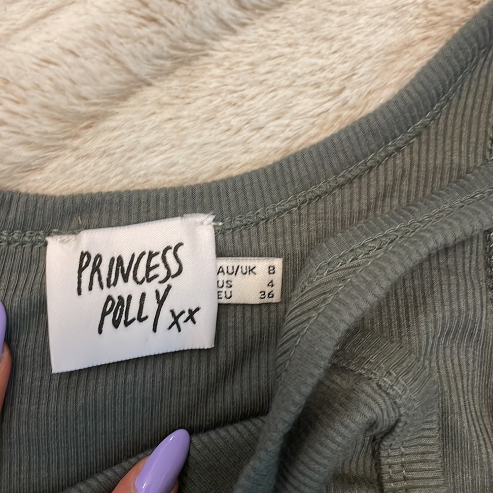 Princess Polly Ribber Green Top - Picture 3 of 5